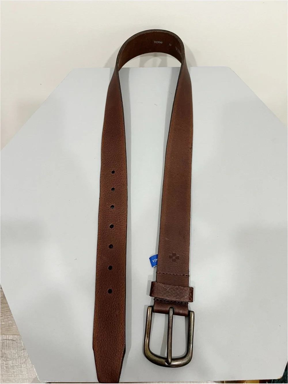 Vince Camuto Genuine Leather Belt Brown Distressed Casual Dress Belt 32‎